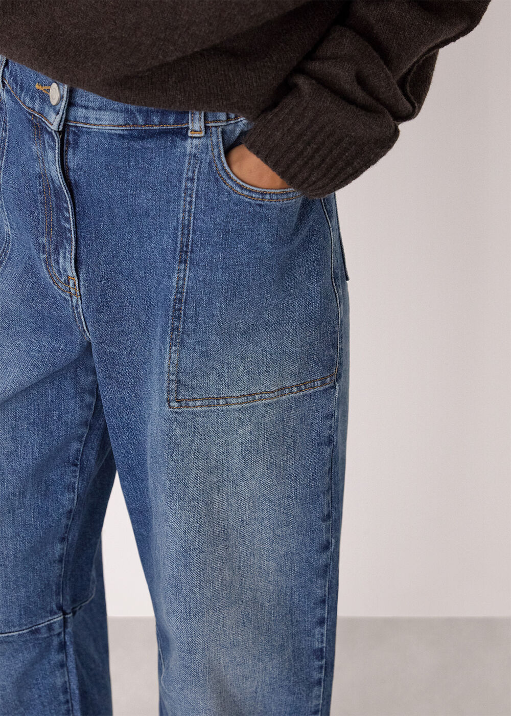 Petite Elasticated Waist Barrel Jean